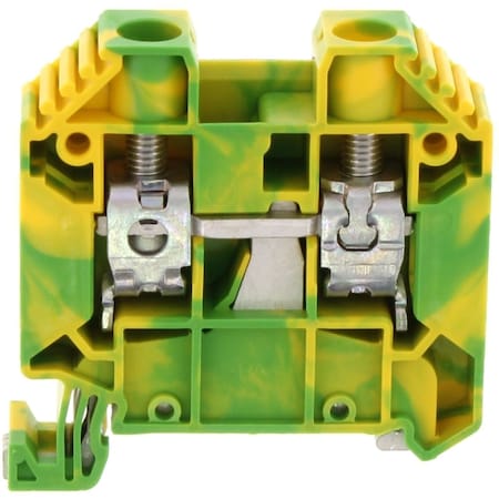 Conta-Clip Terminal Block, Protective Earth, 4 AWG, Green, Yellow 17130.2